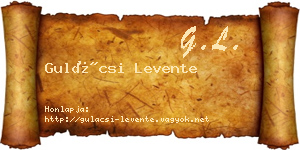 Gulácsi Levente névjegykártya